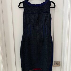 Elie Tahari Sleeveless Sheath Dress Dark Navy Size 2